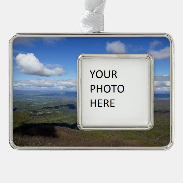 View from Mary's Rock Silver Plated Framed Ornament (Front)