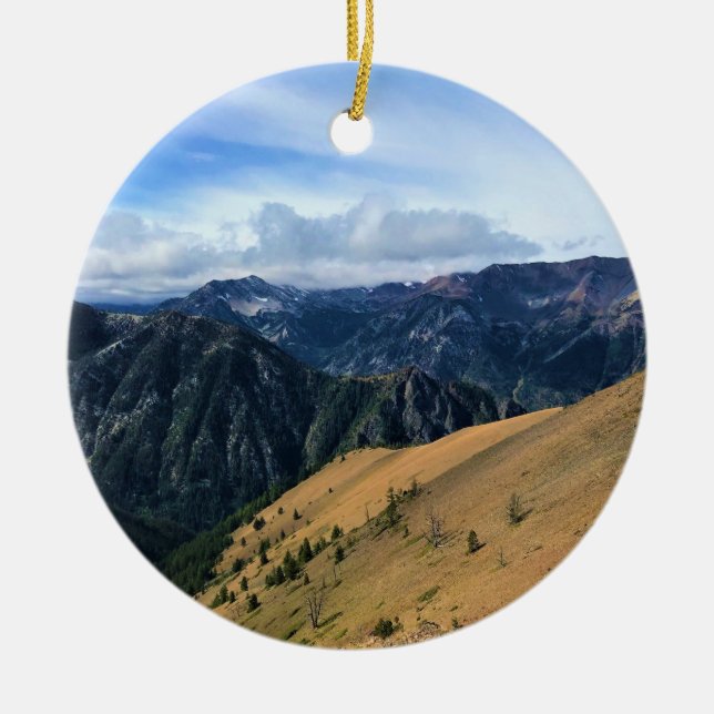 View from Mount Howard Summit, OR Ceramic Tree Decoration (Front)