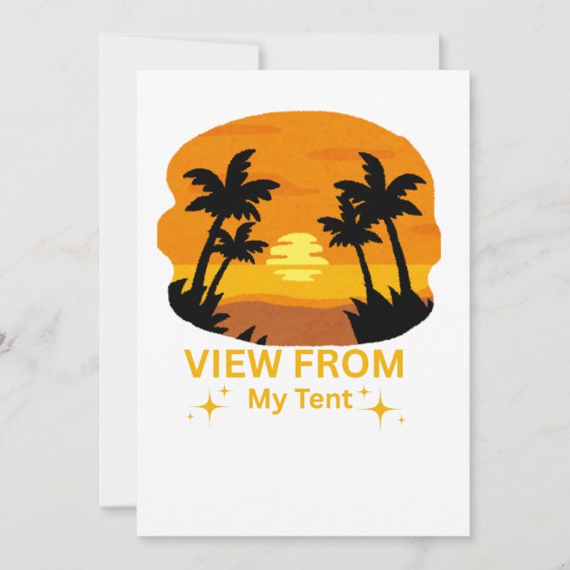 View from My Tent – Camping  Holiday Card (Front)