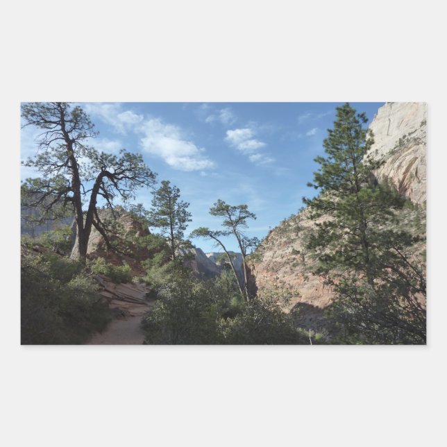 View from Scout Lookout at Zion National Park Rectangular Sticker (Front)