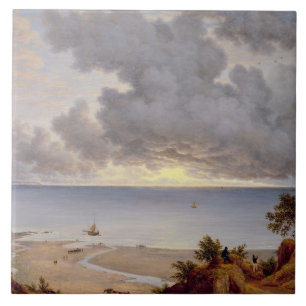 View from Shanklin, Isle of Wight, c.1827 (oil on Tile