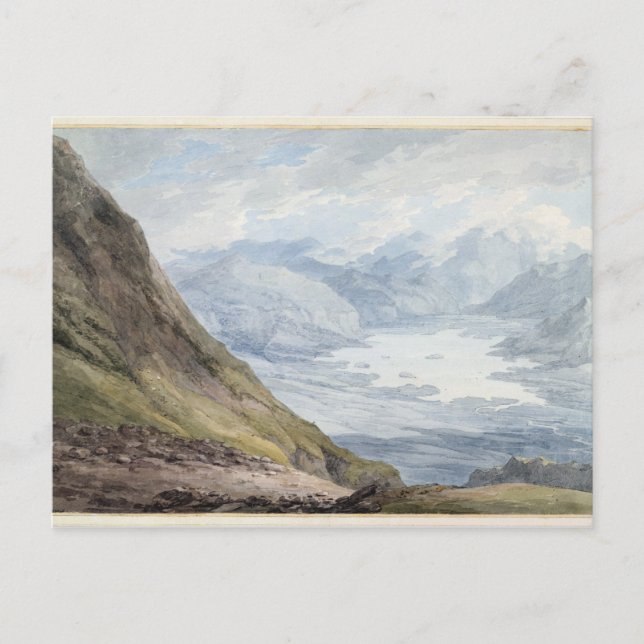 View from Skiddaw over Derwentwater (w/c over penc Postcard (Front)