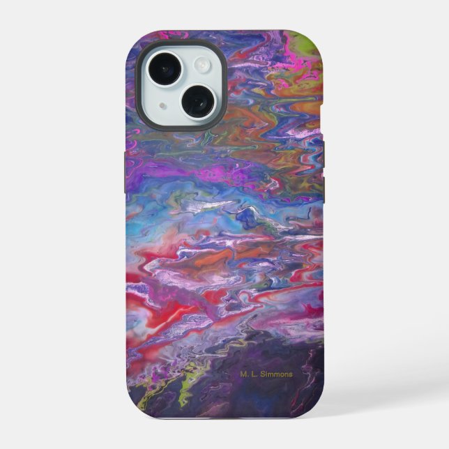 View From Space Paint Flow Art iPhone 15 Case (Back)