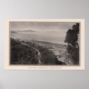 View from Telegraph Hill looking north Poster