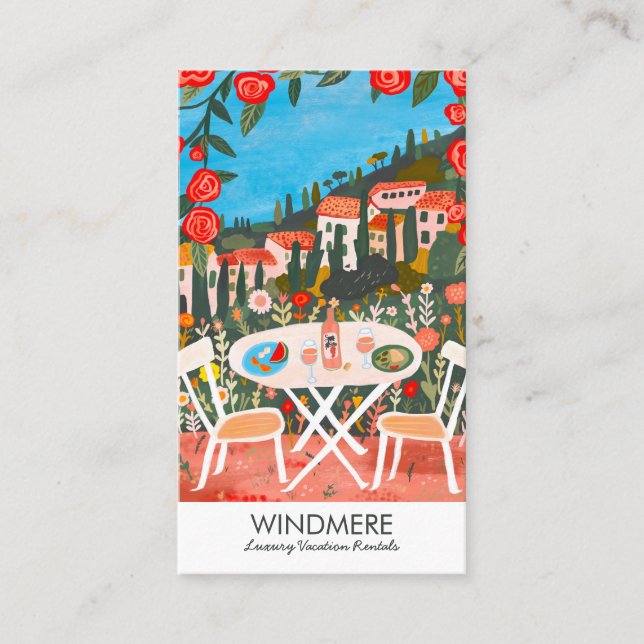 View from Terrace Vacation Rentals Realtor QR Art Business Card (Front)