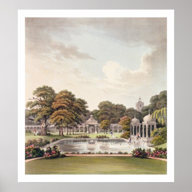 View from the dome, Brighton Pavilion, engraved by Poster (Front)