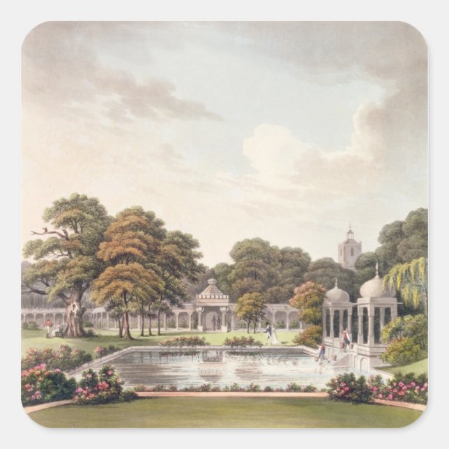 View from the dome, Brighton Pavilion, engraved by Square Sticker (Front)