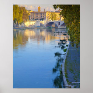 View from the Ponte Sisto Bridge of the Tiber Poster