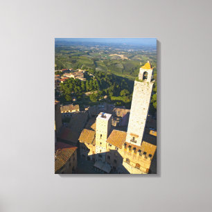 View From Tower, San Gimignano, Siena, Tuscany Canvas Print