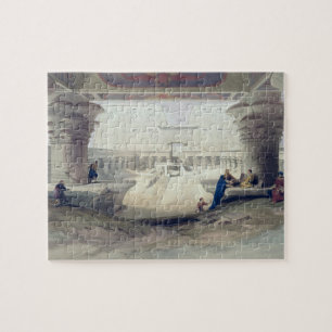 View from under the Portico of Temple of Edfou, Up Jigsaw Puzzle