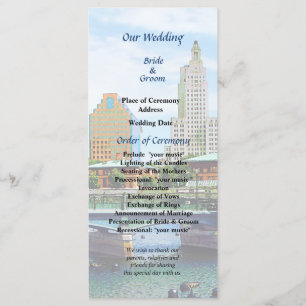 View From Waterplace Park Wedding Program Programme