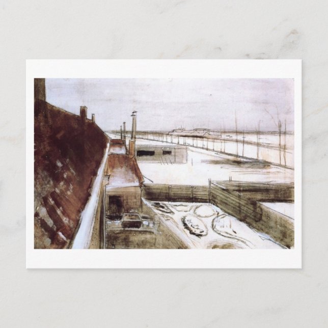 View from Window of Studio, Van Gogh Fine Art Postcard (Front)