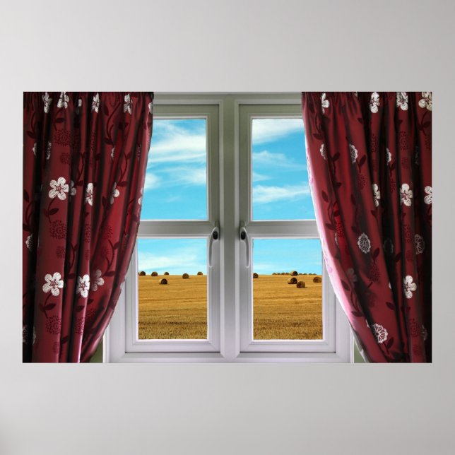 View from window onto farmland poster (Front)