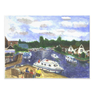View from Wroxham Bridge Norfolk Broads Photo Print