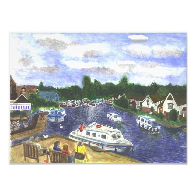 View from Wroxham Bridge Norfolk Broads Photo Print (Front)