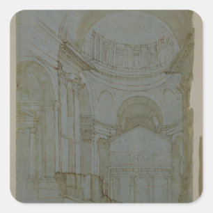 View in New St. Peter's in Rome Square Sticker