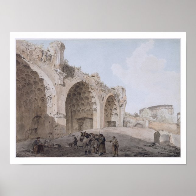 View in the Roman Forum (The Temple of Peace) 1779 Poster (Front)