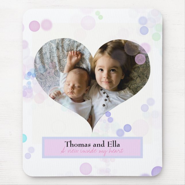 View inside my heart loved ones portrait mouse mat (Front)