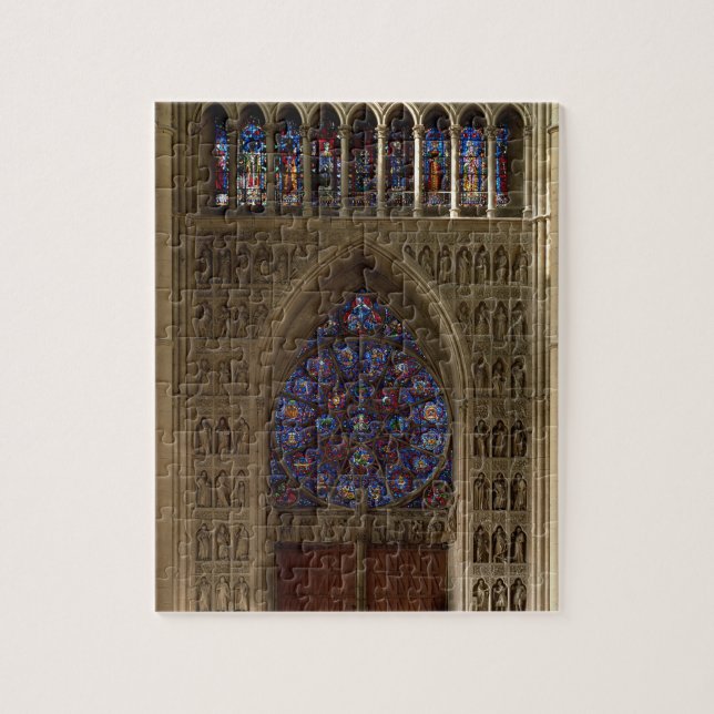 View looking west from the nave, rose window desig jigsaw puzzle (Vertical)
