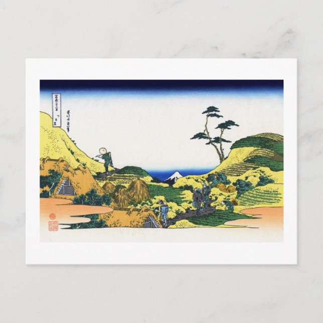 View Mt.Fuji from Shimomeguro, Hokusai Postcard (Front)