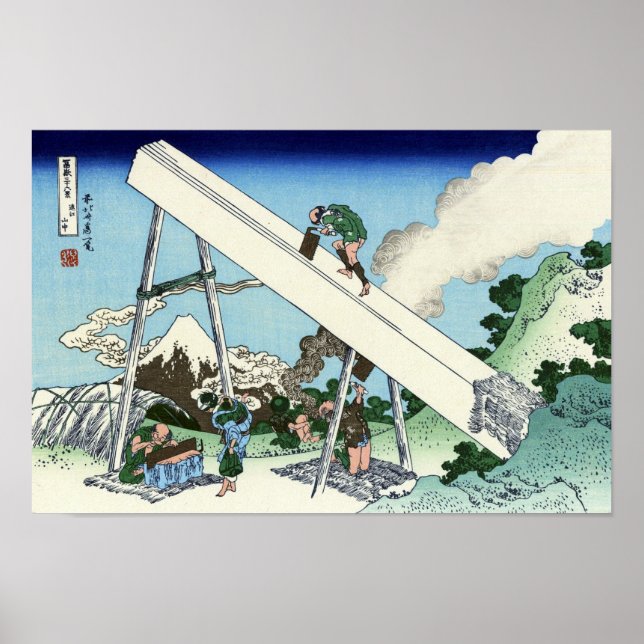 View Mt.Fuji from Totomi, Hokusai Poster (Front)