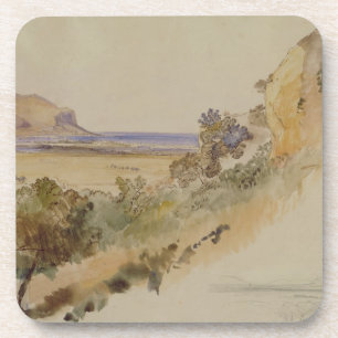 View near Palermo, 1847 (pen & ink with w/c over p Coaster