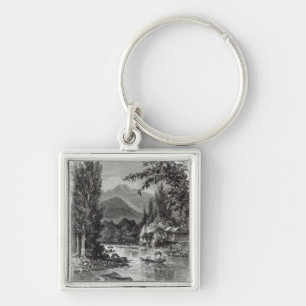 View near Serinugur, from 'Leisure Hour', 1888 Key Ring