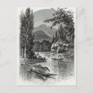 View near Serinugur, from 'Leisure Hour', 1888 Postcard