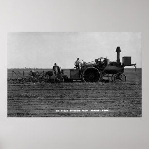 View of a Big Steam Plough Poster