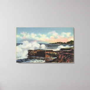 View of a Breaker on West Cliff Drive Canvas Print