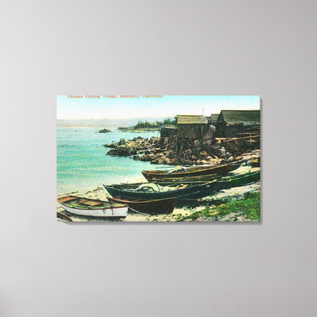 View of a Chinese Fishing Village Canvas Print (Front)