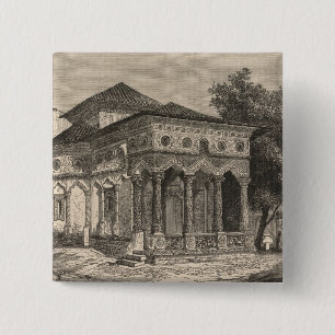 View of a Church in Bucharest 15 Cm Square Badge