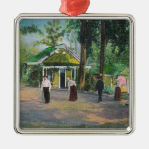 View of a Croquet GameHarbin Springs, CA Metal Tree Decoration