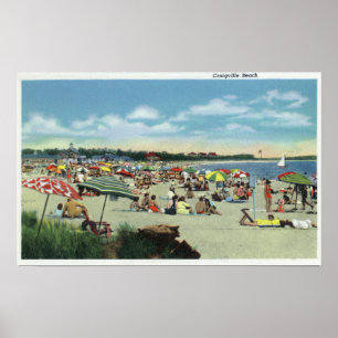 View of a Crowded Craigville Beach Poster