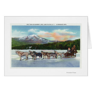 View of a Dogsled Team on Mirror Lake