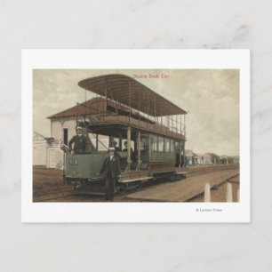 View of a Double Decker Cable Car Postcard