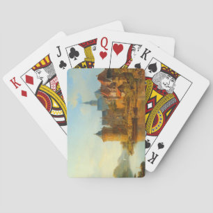 View of a Dutch Town Along the River Rhine Playing Cards
