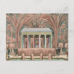 View of a firework display postcard
