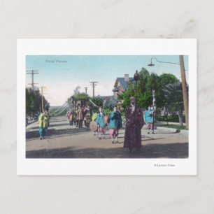 View of a Floral ParadeHollister, CA Postcard