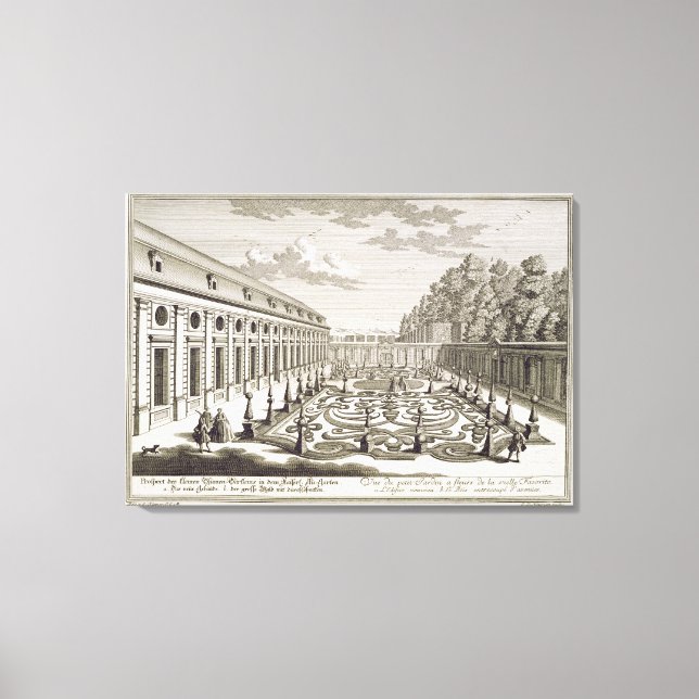 View of a flower garden near Vienna, from 'Vorstel Canvas Print (Front)