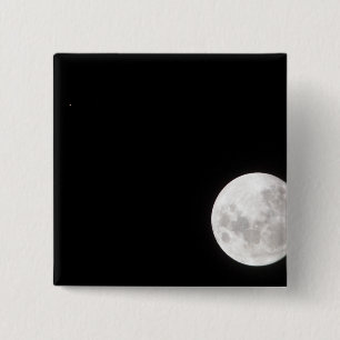 View of a full Moon, also shows Mars 15 Cm Square Badge