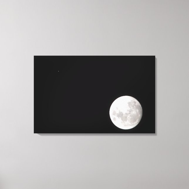 View of a full Moon, also shows Mars Canvas Print (Front)