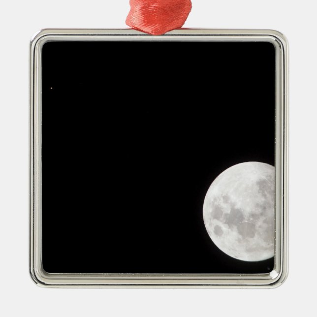 View of a full Moon, also shows Mars Metal Tree Decoration (Front)