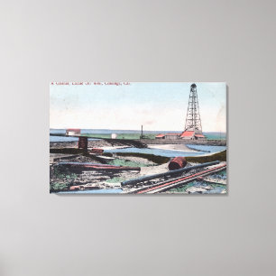 View of a Gusher at Lucile Oil Well Canvas Print