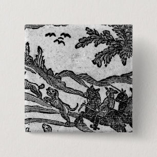 View of a Hunting Scene, from 15 Cm Square Badge