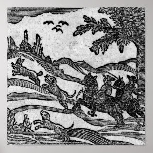 View of a Hunting Scene, from Poster