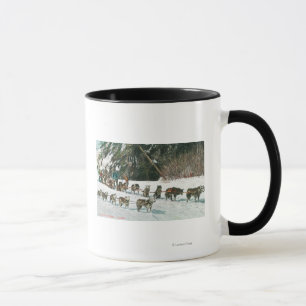 View of a Husky Dog-Sled Team Mug