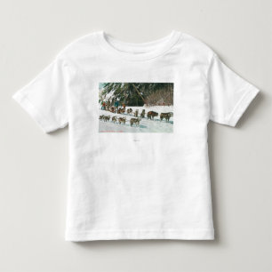View of a Husky Dog-Sled Team Toddler T-Shirt