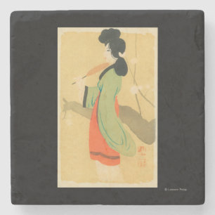 View of a Japanese Woman in ParisParis, France Stone Coaster
