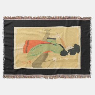 View of a Japanese Woman in ParisParis, France Throw Blanket